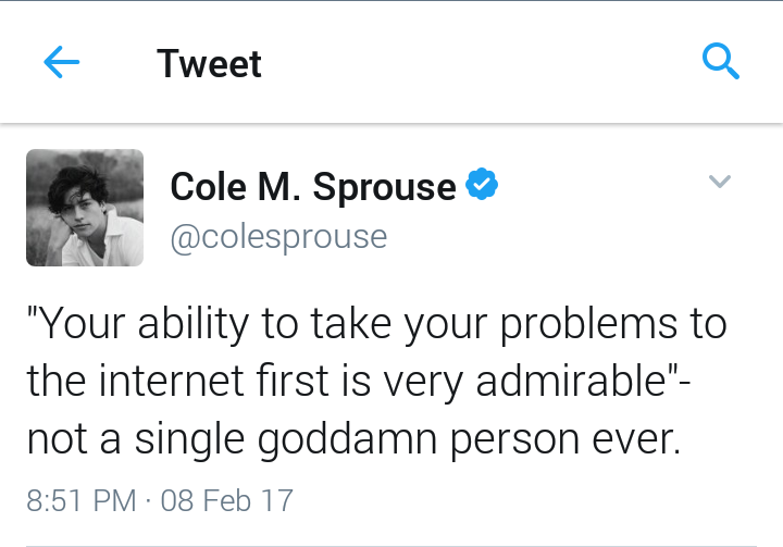 aestheticsprouse:Why Cole’s twitter will one day heal the world part 2