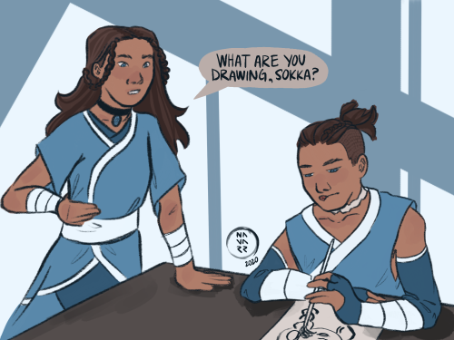 gingersnapped:  katara is a supportive little sister and sokka tries to paint the people he loves so that he never forgets what they look like again