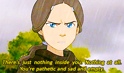aangtics:  captorrooks:  irresistible-revolution:  avataraang:  kataangship:   #I LOVE HOW IN THE COMMENTARY #BRYKE SAID THAT EVEN THOUGH AANG WASNT THERE #HE ACTUALLY WAS #HE WAS LIKE AN ANGEL ON KATARA’S SHOULDER TELLING HER NOT TO DO IT   #i