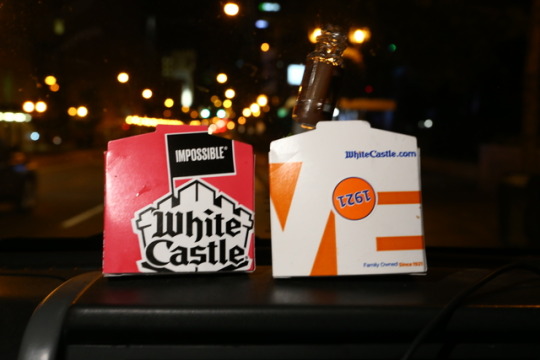 thepupupthere:  This White Castle’s drive thru goes through a parking garage. Plus, they have Impossible Burgers and 1921 Originals.