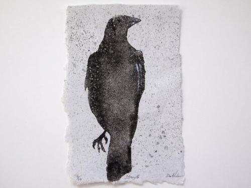 Bird Pulp Painting On Cotton Handmade Paper //LionOfBali