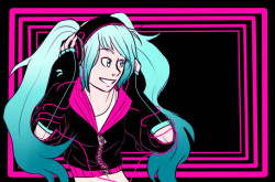 so i worked on this one out of complete boredom ahaha&hellip; i shall name it &ldquo;Cool Kid Hatsune&rdquo;