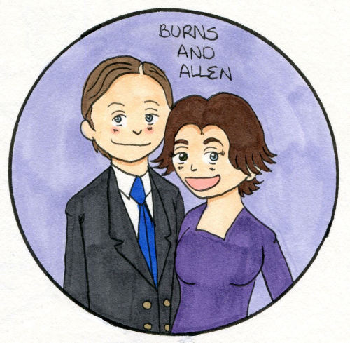 And here we go, more double act pin designs! Today, we’ve got Burns and Allen, Morecambe and W