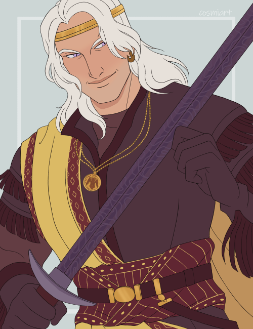 Daemon Targaryen for @naomimakesart​’sDraw This in Your Style challenge. See her original art 