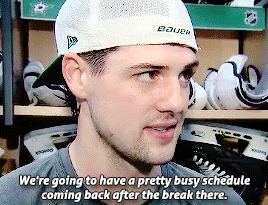 bennyandthestars:jamie benn on the all-star break and watching tyler seguin in the all-star game. (x