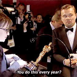 papertownsy:  Leo engraving his Oscar at the Governor’s Ball x 