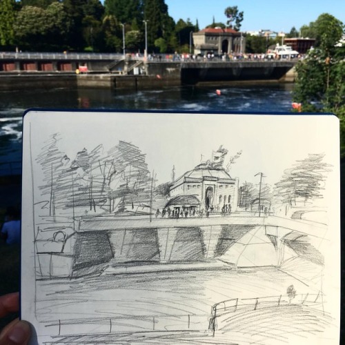 I need to come back and paint it! #art #ballardlocks #ballard #sketch #sketchbook #doodle #drawing #