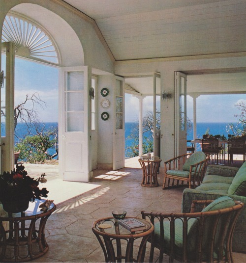 vintagehomecollection:The Princess Margaret welcomes the secluded simplicity of her Caribbean retrea