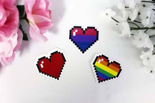 Pixel LGBT Heart Sticker //TawnyIllustrations