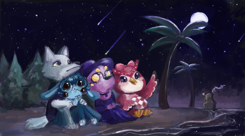 Finished another one a while back, when  I had a meteor shower on my island! Fang and Celeste were t