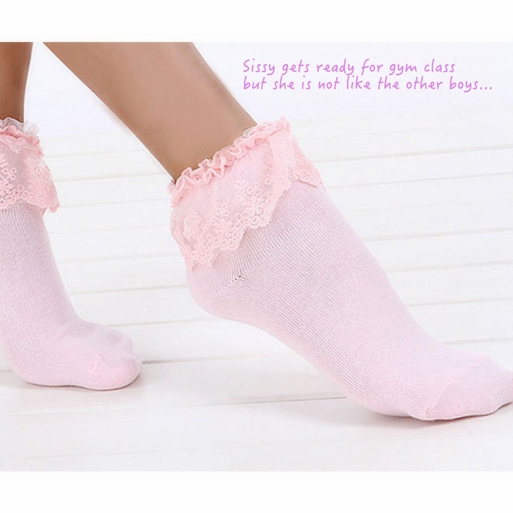 colleengirlclitty:  Sissies love to wear frilly, lacy ankle socks!  Do you have