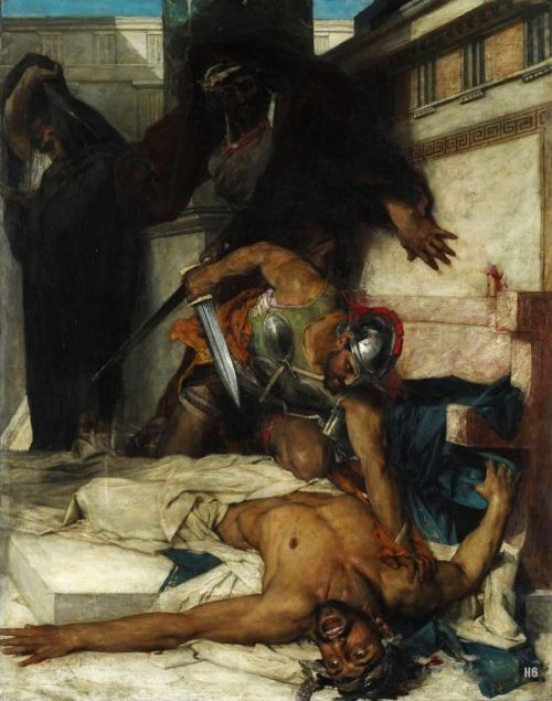 queercultdump:Leon Francois Comerre  “The Death of  Timophanes”  1874