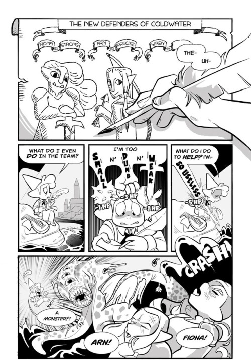 saetje:My DnD comic for the Aid Another Charity Zine, about a gnome bard who speaks up for his frien