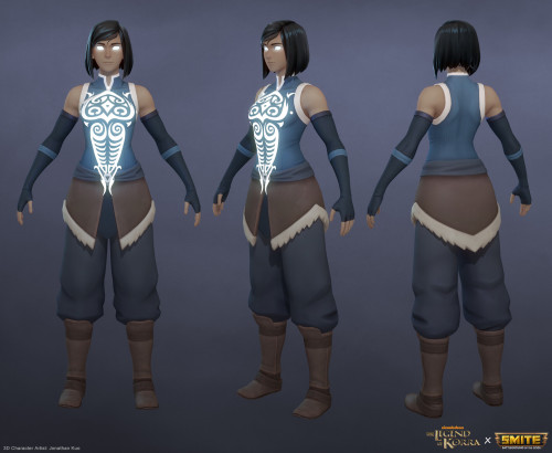 Official high-resolution renders of Korra and Naga in SMITE, from 3D character artist Jonathan Kuo.