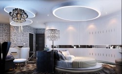 homedesigning:  Chandelier Circular Bedroom