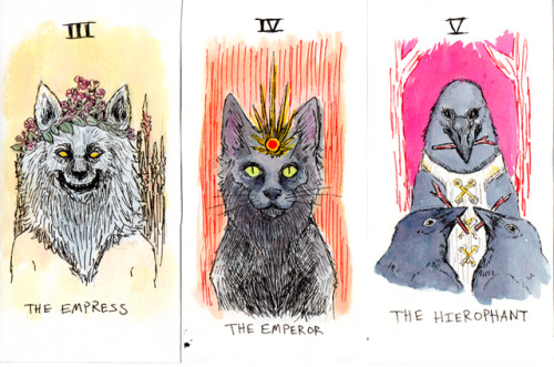 not-worms - first nine days of my tarot-a-day settombow brushpen...