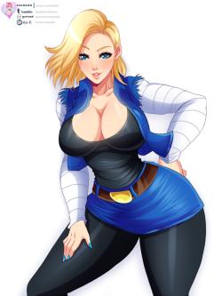 law-zilla:  An Android came to destroy us all! Or…maybe not, finished patreon reward of Android 18 from Dragon Ball Z  for Duski :3!All the versions can be found in Patreon &amp; GumroadVersions Include:-Traditional-Bikini-Lingerie-Latex-Semi-nude-Nude-Sp