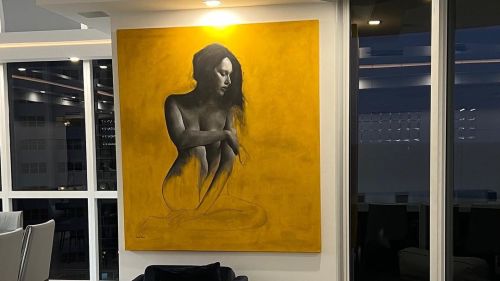My commission from earlier this year, finally in her new home in Miami (overlooking a beach so lucky