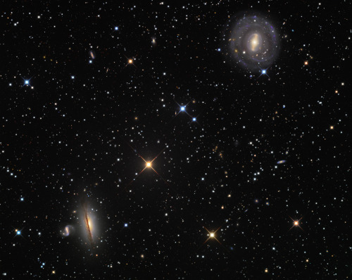 Barred Spiral Galaxy NGC 5101 &amp; Edge-On Galaxy NGC 5078