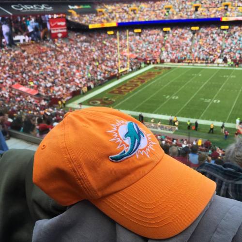 Club level at #Redskins Stadium sporting the #dolphins garb on the rail! Getting a little rowdy arou