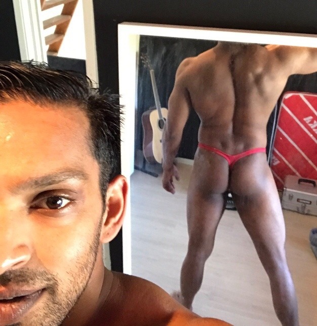 desibeefcake:  Desi beefcake in a sexy red thong, asking to be pounded.