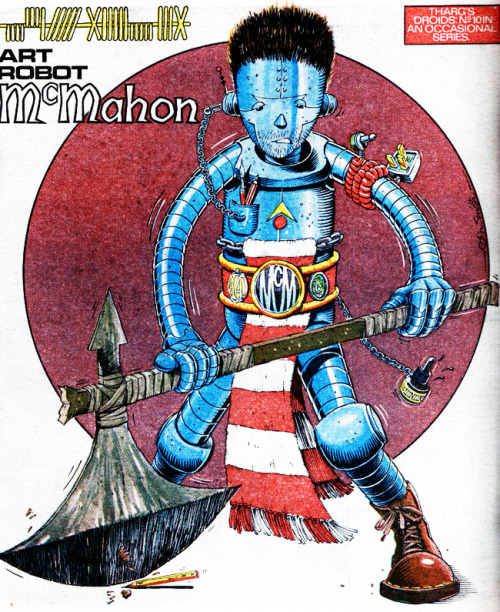 2000adonline:  The 2000 AD DroidsIt’s a well-known fact that the alien editor of 2000 AD, Tharg the Mighty, ensures that the highest levels of Thrill-power are packed into every page of the Galaxy’s Greatest Comic by keeping his creator droids in