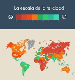 autremondeimagination:  La escala de felicidad de los países del mundo. 