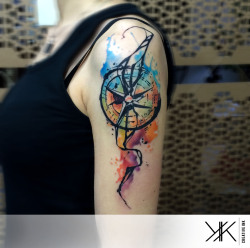 bravodelta9:  contrapositivity:  anoniplex:  deviantart:  koraykaragozler’s watercolor tattoos blend the fantastic and mathematic, using people as the canvas to create galaxies. See more of his work on DeviantArt.  mn-restless  tattoopoo do you think