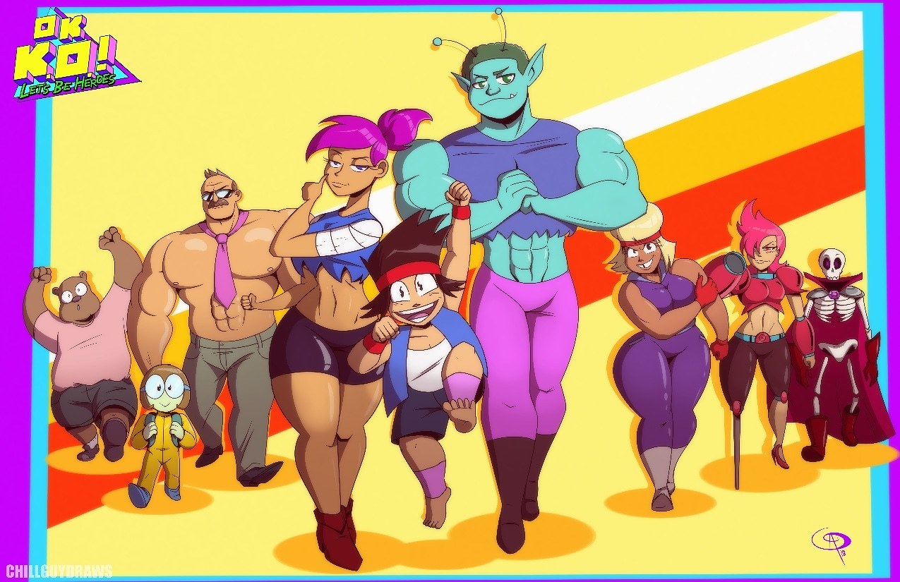 chillguydraws:Ver 1 and Ver 2 of the OK KO poster. X3
