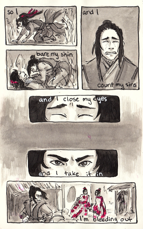 Part one (two, three) of my three-part wei wuxian-centric comic, set to imagine dragons’ “bleeding o