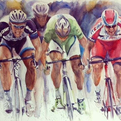marcel-kittel:  Another painting of Marcel winning stage 4!! 