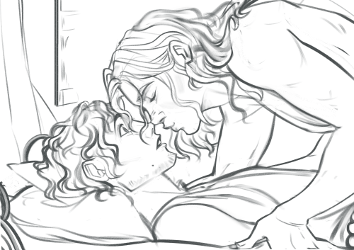 Nose booping and forehead kissing is the patrochilles way.
