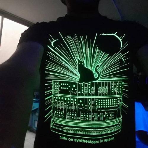 catsonsynthesizersinspace:  FINALLY… glow in the dark tshirts are back in stock in ALL sizes (sorry that took so long!) https://www.etsy.com/uk/shop/KieranHeather