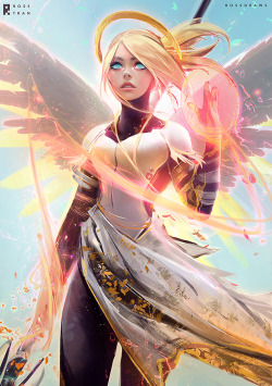 Rossdraws:  Here’s My Final Painting Of Mercy From Yesterday’s Video! Big Shoutout