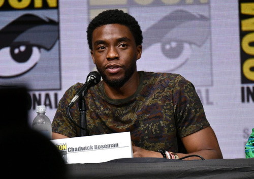 Chadwick Boseman attends the Marvel Studios ‘Black Panther’ Presentation during Comic-Co