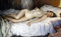 artbeautypaintings:  Enraptured nude - Nicholas