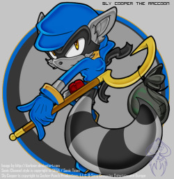 alleycatproductions:  Sly Cooper and Carmelita Fox Sonic Style By Darkeur
