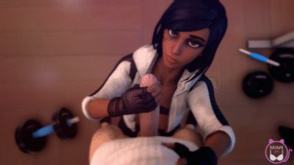 miawsfm:  (Animation) Pharah workout  Pharah working her biceps at the gym. The sound should be better (and higher) this time, and loop works just fine :) Me really happy how it actually look, and the clothed really suit her… Download (720p with sound!):