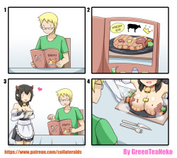greenteanekomoefactory:MonGirl 4koma 157 - SteakSupport us at Patreon for more comics in future!https://www.patreon.com/collateralds