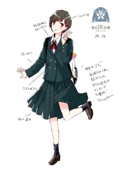 kazuharukinako:  和遥キナ＠青春くりえいたぁーさんのツイート: “【本日のJK】女子高生スケッチシリーズNo.39。 緑がかったダブルボタンのブレザーが印象的！リボンもかわいい。 #和遥キナ毎日JK企画