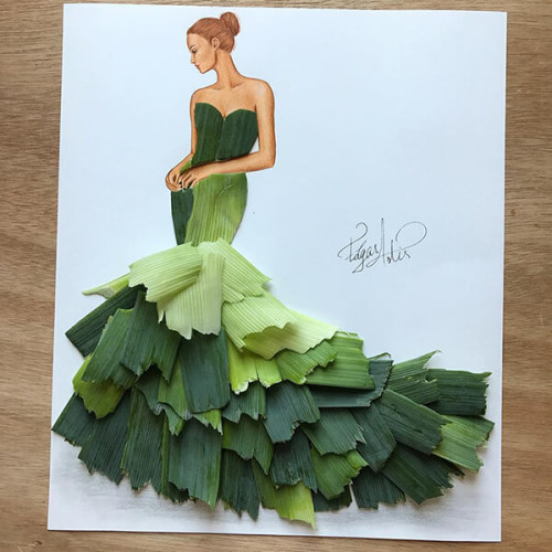 Creative Fashion Illustrations Using Foods - Gıdaları Kullanarak Yapılan Yaratıcı Moda Çizimleri by 