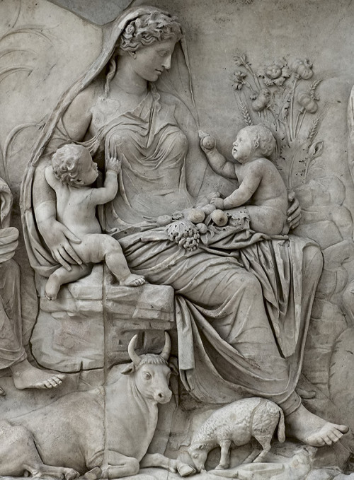 melasangelos:Left part of the east facade of the Ara Pacis Augustae (upper panel). Marble. Rome, Alt