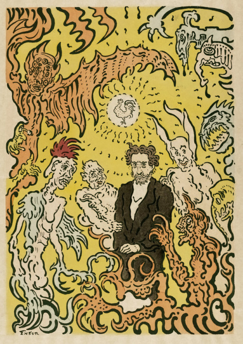 James Ensor (1860-1949), &lsquo;Self Portrait with Demons&rsquo;, 1898Source