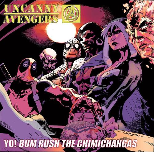 bear1na:  Uncanny Avengers #1 Hip Hop variant cover (homage to Yo! Bum Rush The Show - Public Enemy) by Jason Pearson *