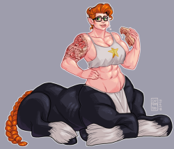 curantolite:Another commission! Elise the centaur enjoying a snack.[commission info]