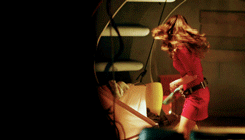 nerdyten:Doctor Who meme - seven outfits [1/7]↳ Oswin Oswald’s red dress