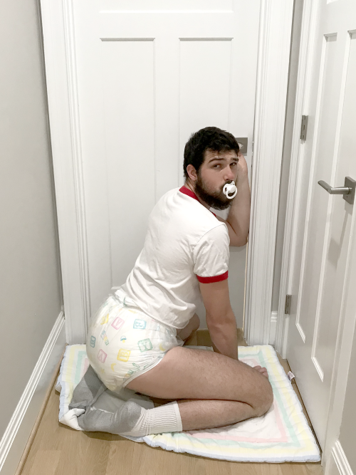 Once again the diaper-addicted cuck is locked out of the bedroom while his boyfriend hooks up with a