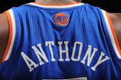 mikeyfredds:  bleacherreport:  Melo overtakes LeBron for the NBA’s hottest-selling jersey this season. More: NBA.com   melo