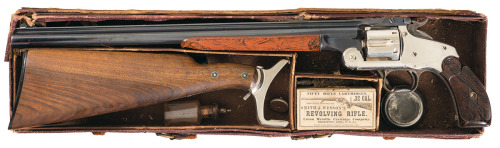 A rare two tone Smith and Wesson Model 320 single action revolving rifle, produced between 1879 and 