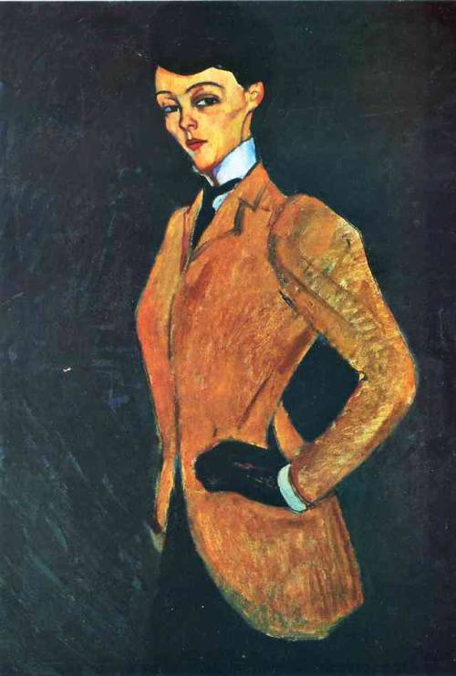 artist-modigliani: The Amazon, 1909, Amedeo Modigliani Medium: oil,canvaswww.wikiart.org/en/